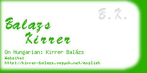 balazs kirrer business card